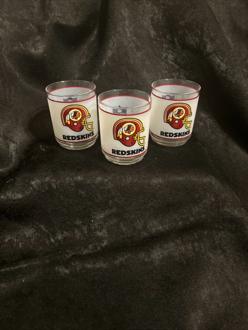NFL/Mobil 1980’s Washington Redskins Frosted Promo Glasses (Set of 3)
